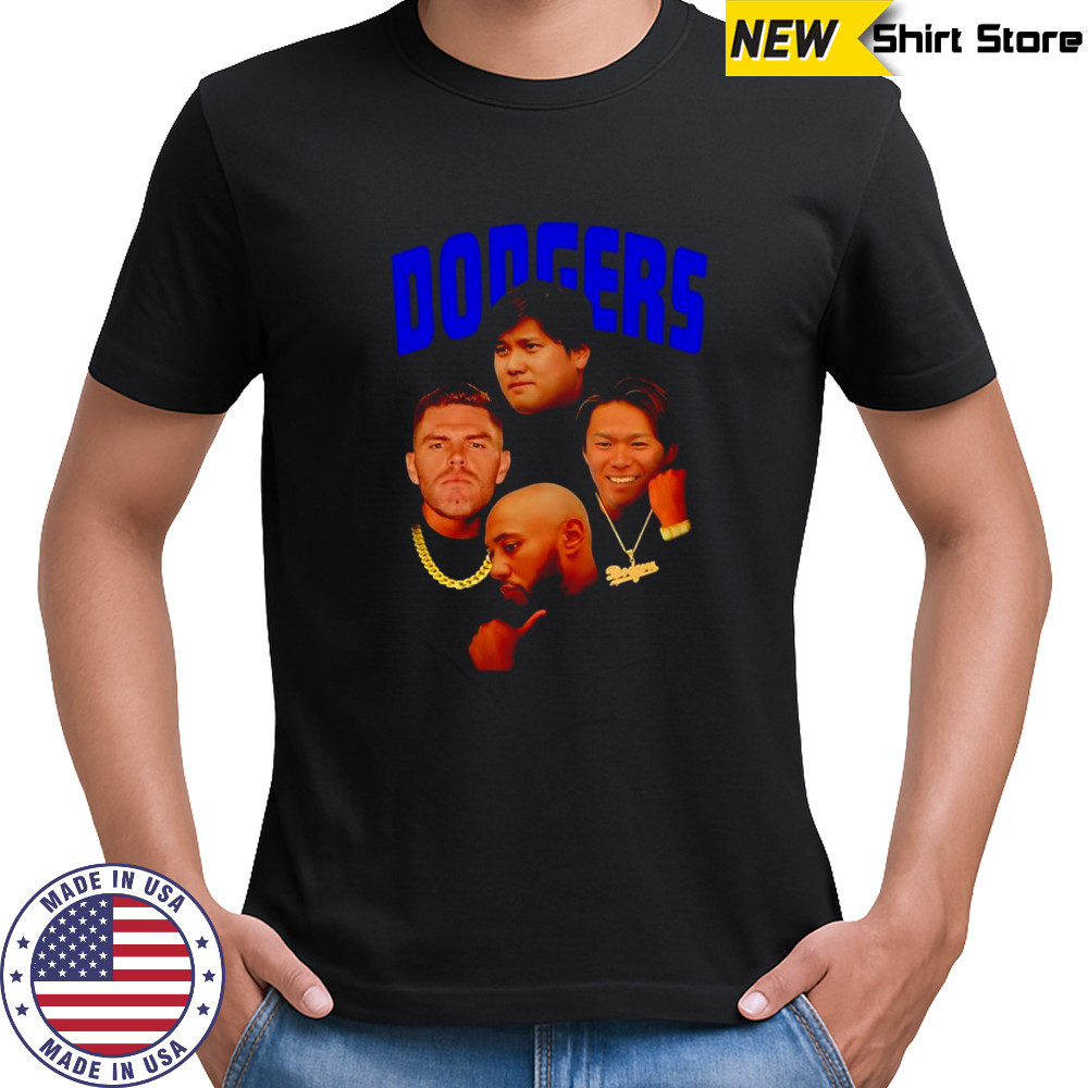 Los Angeles Dodgers baseball row player collage shirt