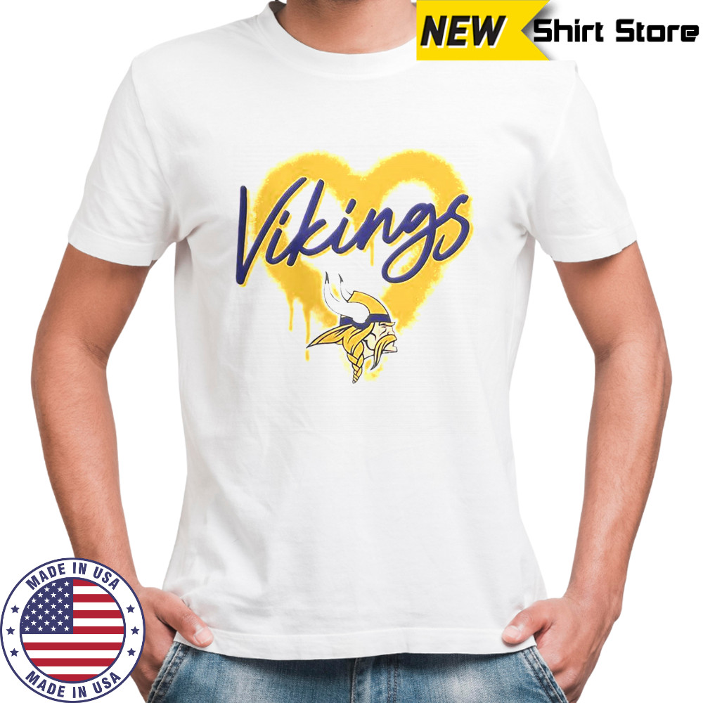 Minnesota Vikings Football Spray Heart T-Shirt