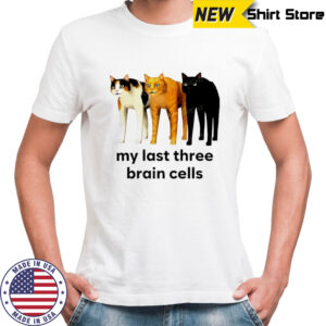 My last three brain cells cats shirt
