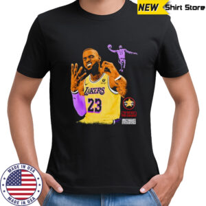 NBA LeBron James hold up 4 fingers shirt