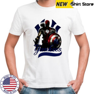 New York Yankees Captain America Thor Spider Man Hawkeye Mashups shirt
