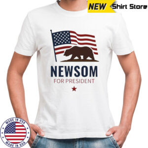 Newsom for President Gavin Newsom 2028 political American flag shirt