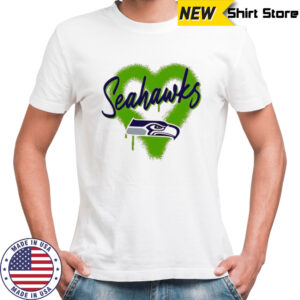 Official Seattle Seahawks Spray Heart Boxy T-Shirt