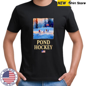Pond Hockey playing golf shirt