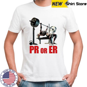 PR or ER skeleton weightlifting gym shirt