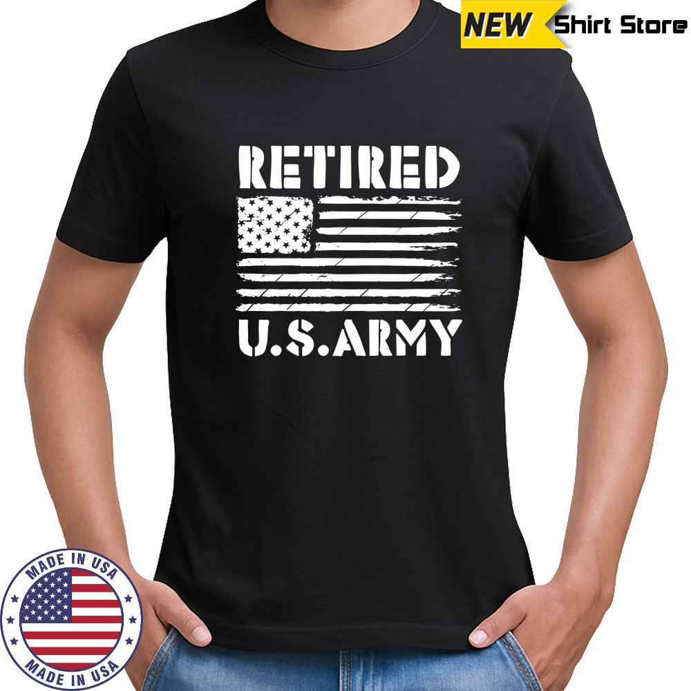 Retired US Army America Flag T-Shirt