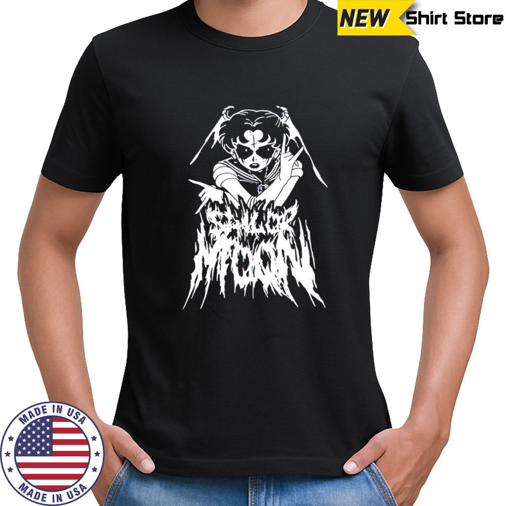 Sailor Moon black metal parody horror anime character shirt
