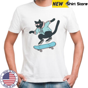 Skateboarding Black Cat T-Shirt