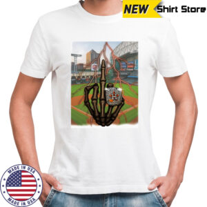 Skeleton middle finger Houston Astros Champions shirt