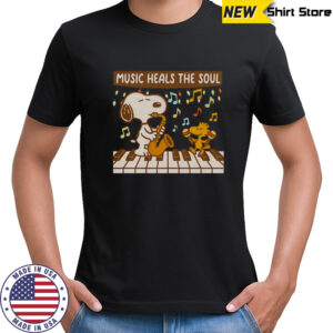 Snoopy And Woodstock Piano Music Heals The Soul T-Shirt