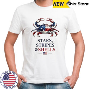 Stars Stripes and Shells crab shirt