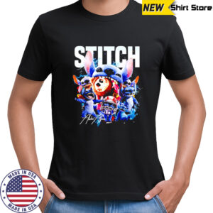 Stitch Mode Character Blue Monster graphic shirt