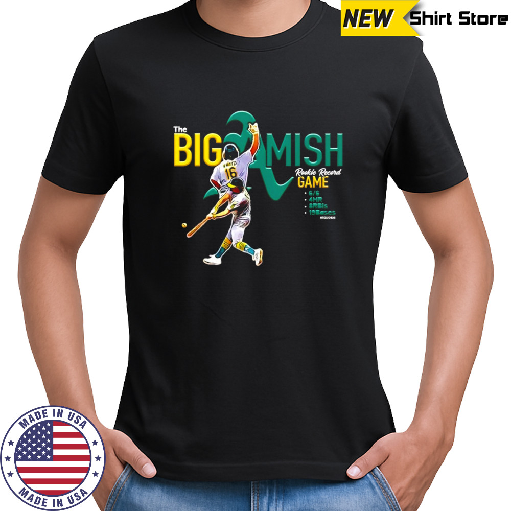 The Big Amish Nick Kurtz Oakland Athletics Rookie Record game shirt