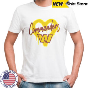 Washington Commanders Football Spray Heart T-Shirt