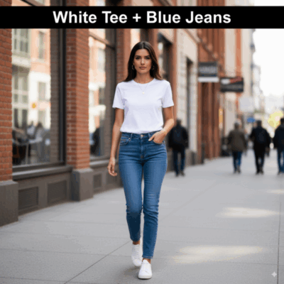 Classic White Tee + Blue Jeans