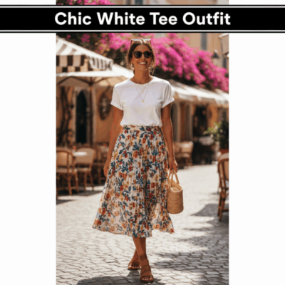 White Tee + Midi Skirt (Women)