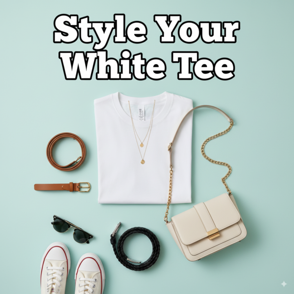 White Tee + Accessories (Styled Up)