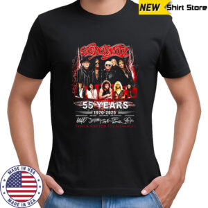 Aerosmith 55 years 1970 2025 thank you for the memories lightning shirt