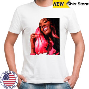 A’ja 22 Wilson pink hair shirt