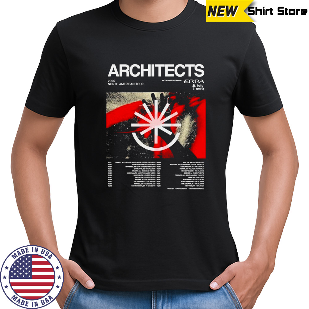 Architects 2025 North American Tour Dates The Sky The Earth And All Between T-shirt