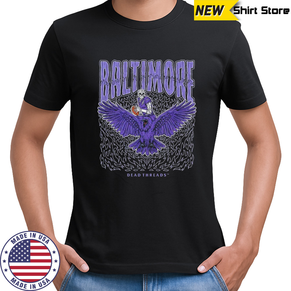 Baltimore Ravens Dead Threads Skeleton T-shirt