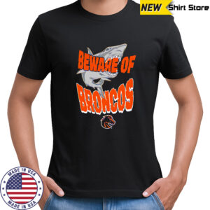 Beware of Broncos angry shark and horse head logo shirt