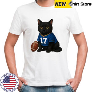 Black cat Buffalo Bills football retro style shirt