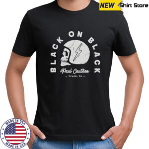 Black on Black Paul Cauthen Tyler TX skull helmet shirt
