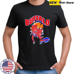 Buffalo Bills Mascot Charging Through Distressed Vintage shirt