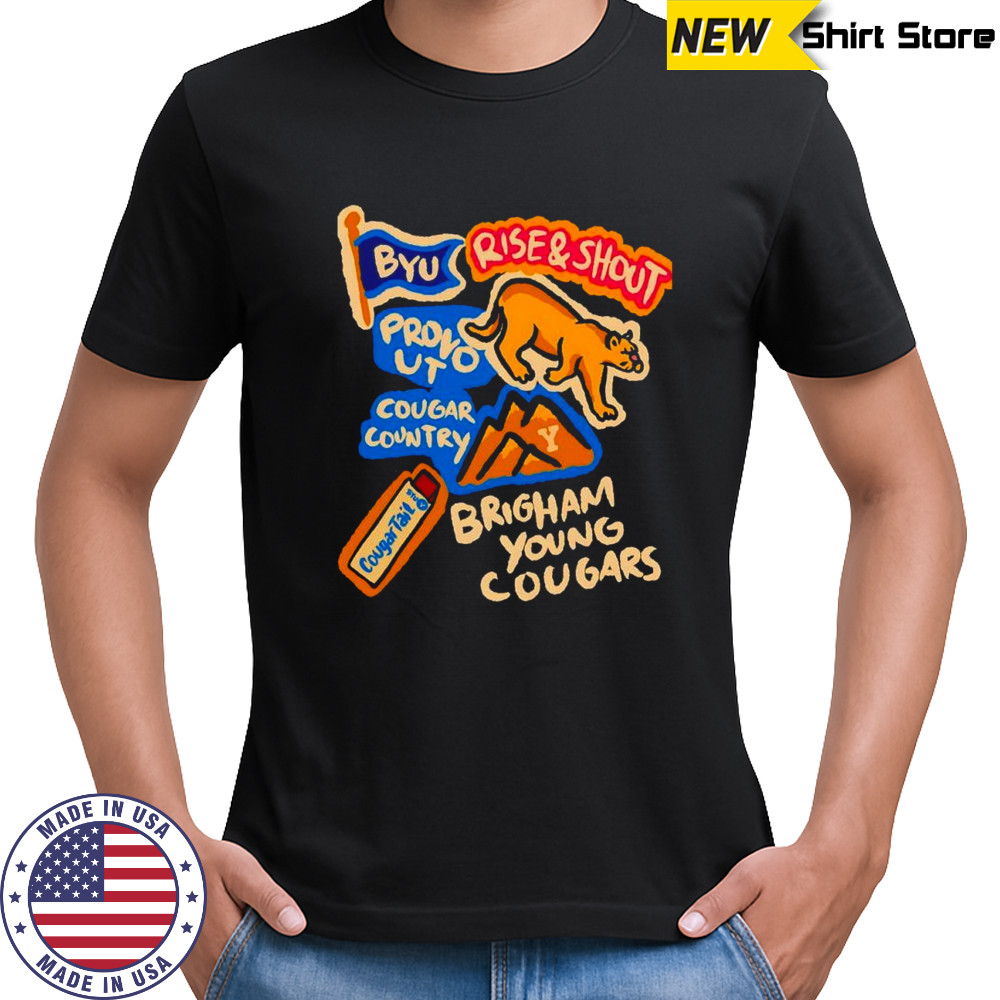 BYU Rise and shout Bringham young Cougars Paint Crew shirt