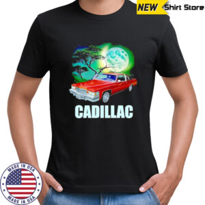 Cadillac Retro Car Full Moon and Bonsai Tree shirt