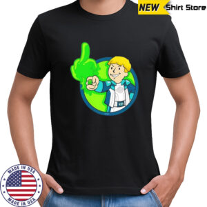 Cartoon Boy Middle Finger Green Glow shirt