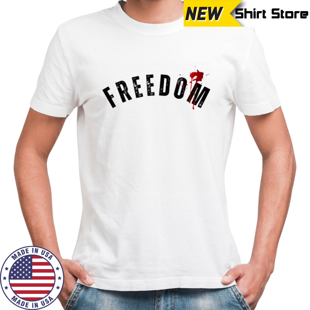 Charlie Kirk Freedom Assassination red blood shirt