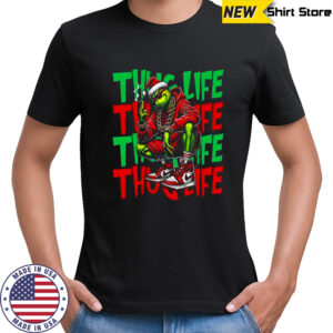 Christmas Thug Life Grinch Smoking Red Hoodie shirt