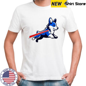 Corgi Buffalo Bills football retro style shirt
