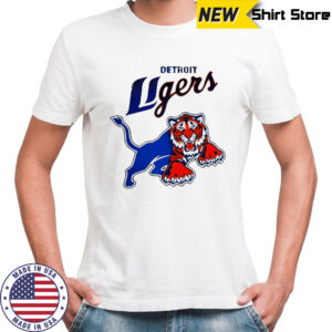 Detroit Lions mashup Detroit Tiger logo NFL shirt