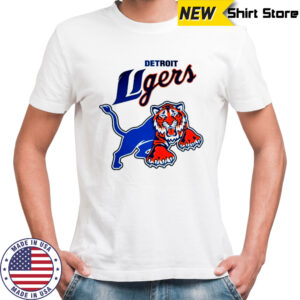 Detroit Lions mashup Detroit Tiger logo NFL shirt