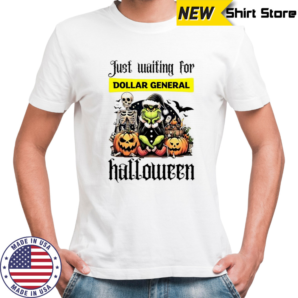 Dollar generla Grinch just waiting for Halloween goth graphic shirt