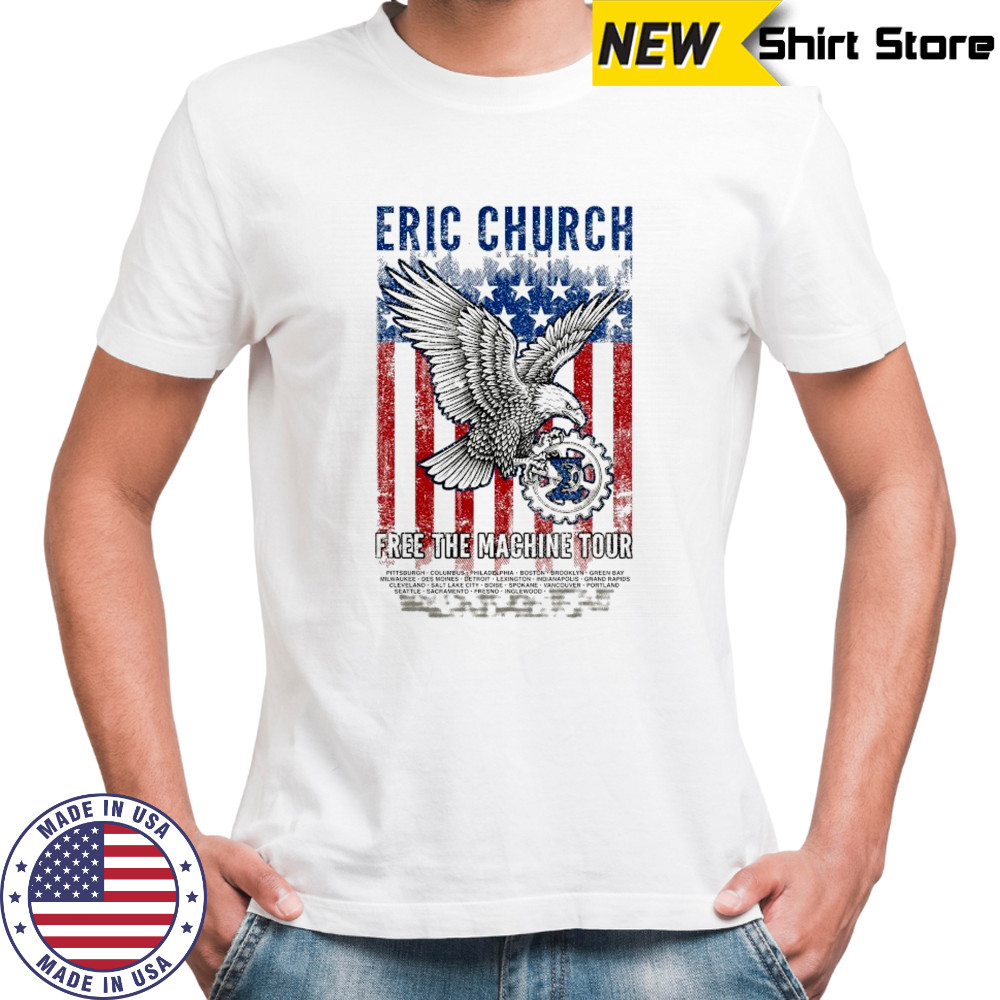 Eric Church Free The Machine Tour 2025 Eagle T-shirt