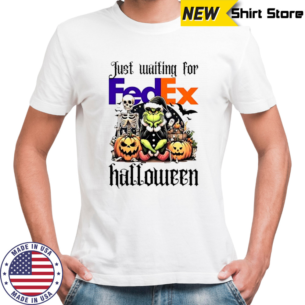 Fedex Grinch just waiting for Halloween goth graphic shirt