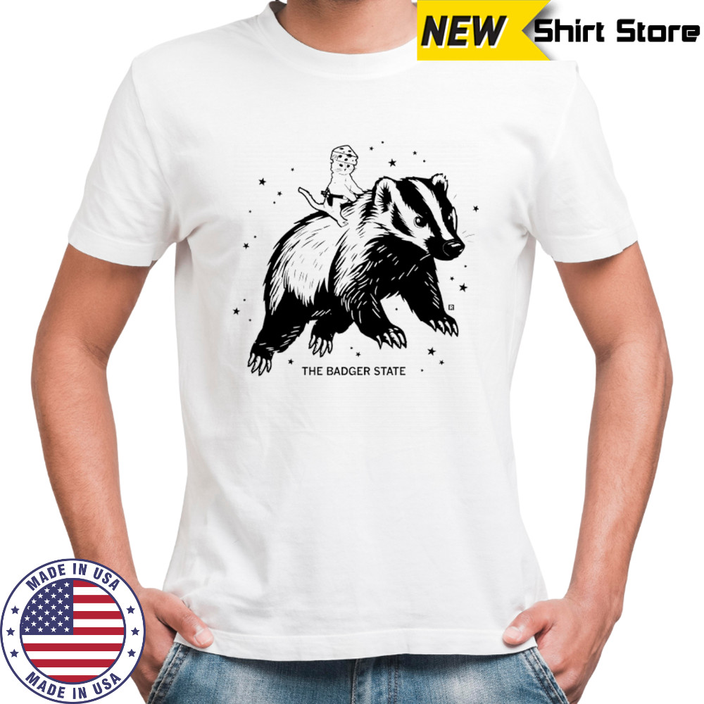 Gary riding badger state shirt