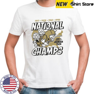 Georgia Tech Football four time national champs ramblin wreck from shirt