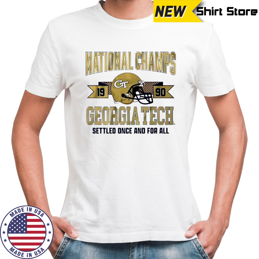Georgia Tech Yellow Jackets Football 1990 National Champs Helmet T-Shirt
