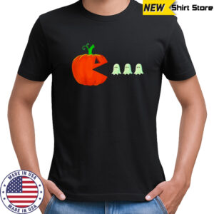 Ghost Eating Pumpkin Cool Spooky Halloween shirt
