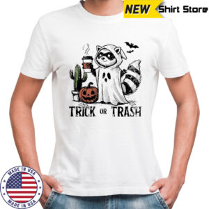 Ghost Raccoon Trick Or Trash Halloween shirt