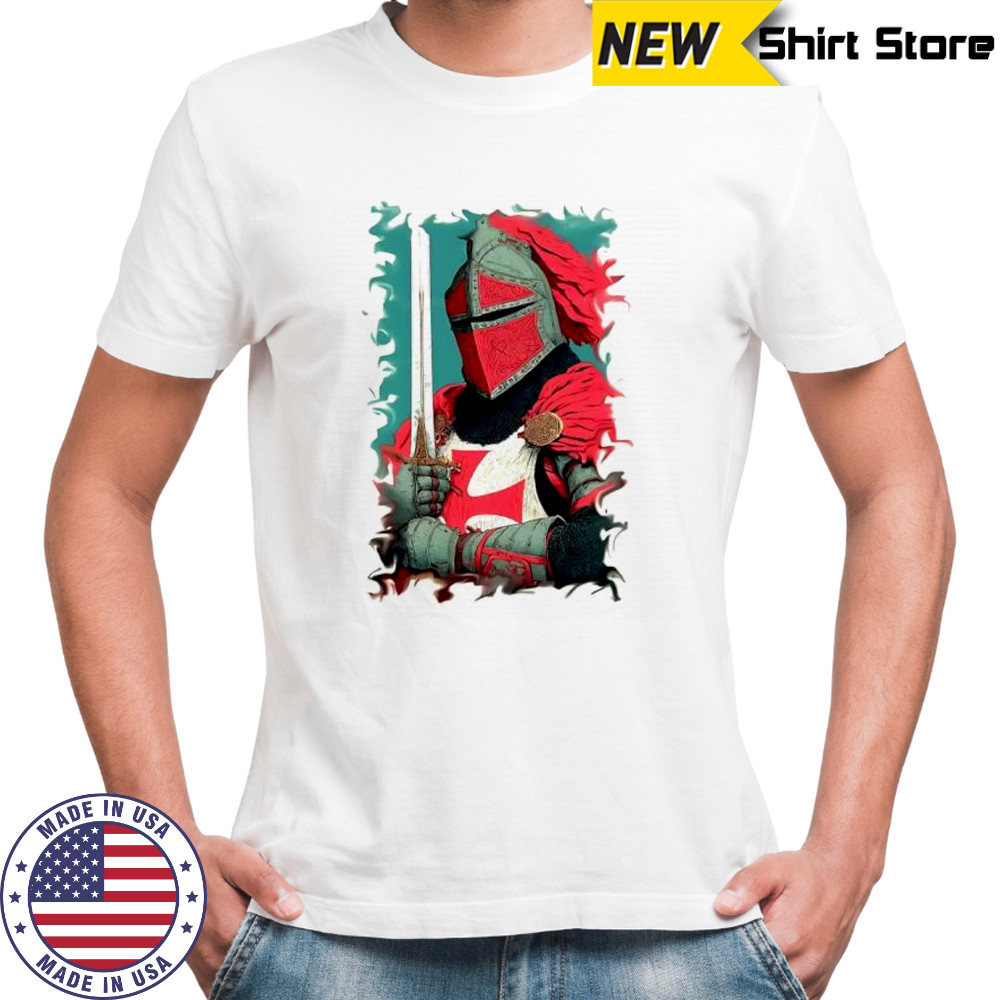 God’s soldier ancient knight with sword retro shirt