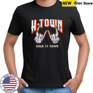 H-town hand skeleton hold it down Houston Astros shirt