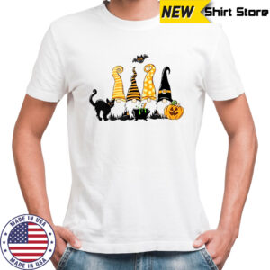 Halloween Gnomes and Cat bat pumpkin shirt