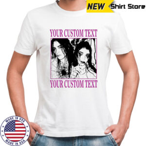 Halloween your custom text creepy couple horror shirt