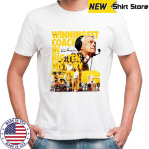 Iowa Hawkeye team 2025 Kirk Ferentz winningest coach in big ten history shirt